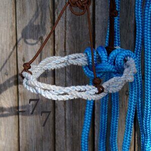 Handmade Round Noseband Braided Lariat Rope Crowfoot Loping Hackamore